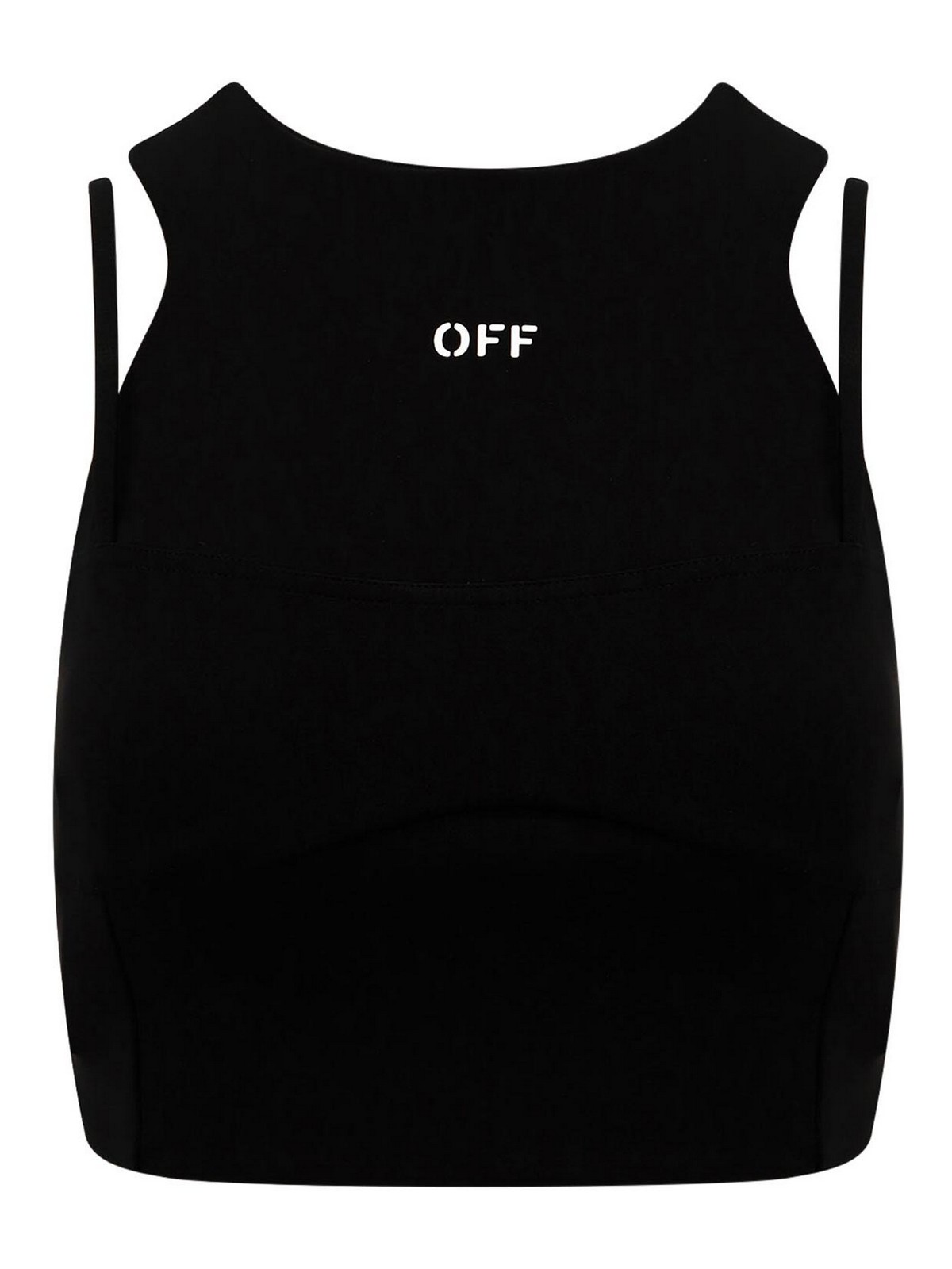 Shop Off-white Viscose Blend Top With Frontal Logo In Black