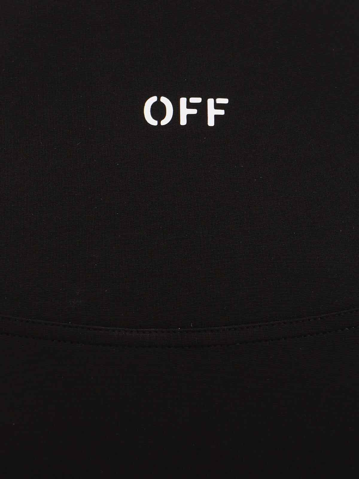 Shop Off-white Viscose Blend Top With Frontal Logo In Black