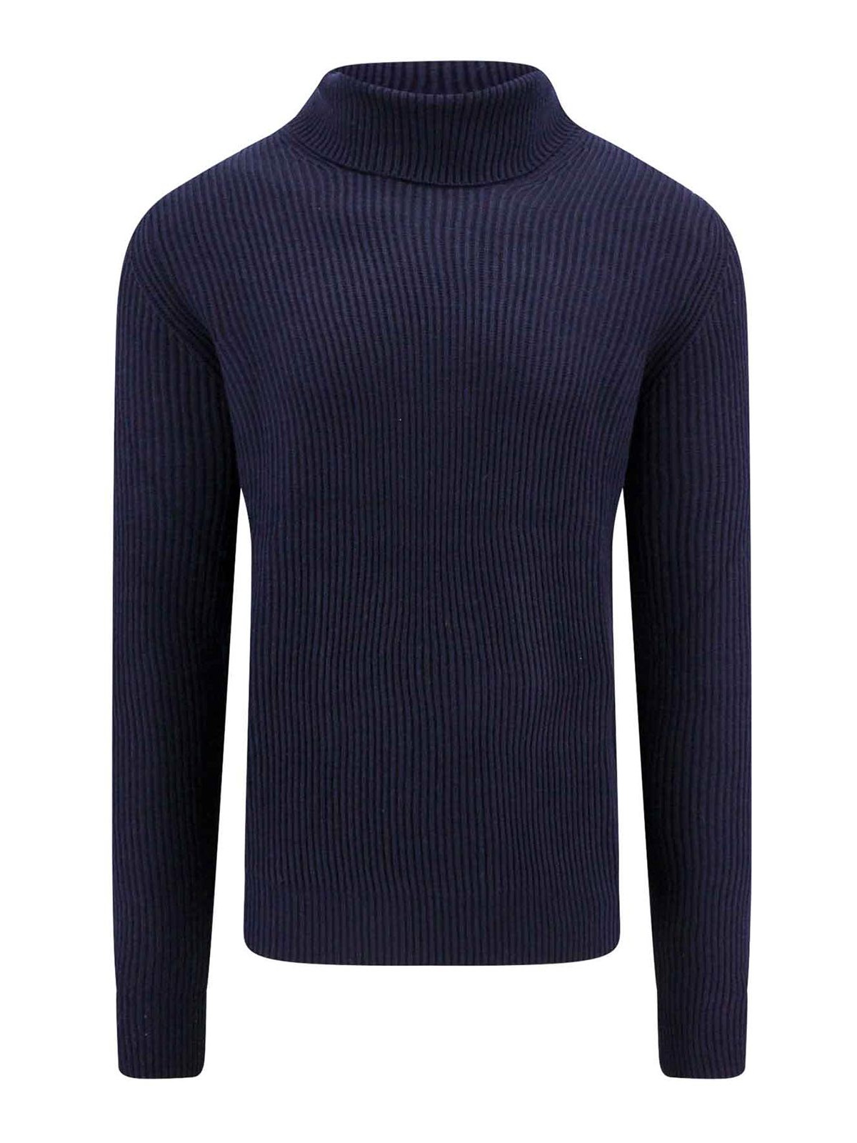 Peuterey Ribbed Sweater With Logo Detail In Blue