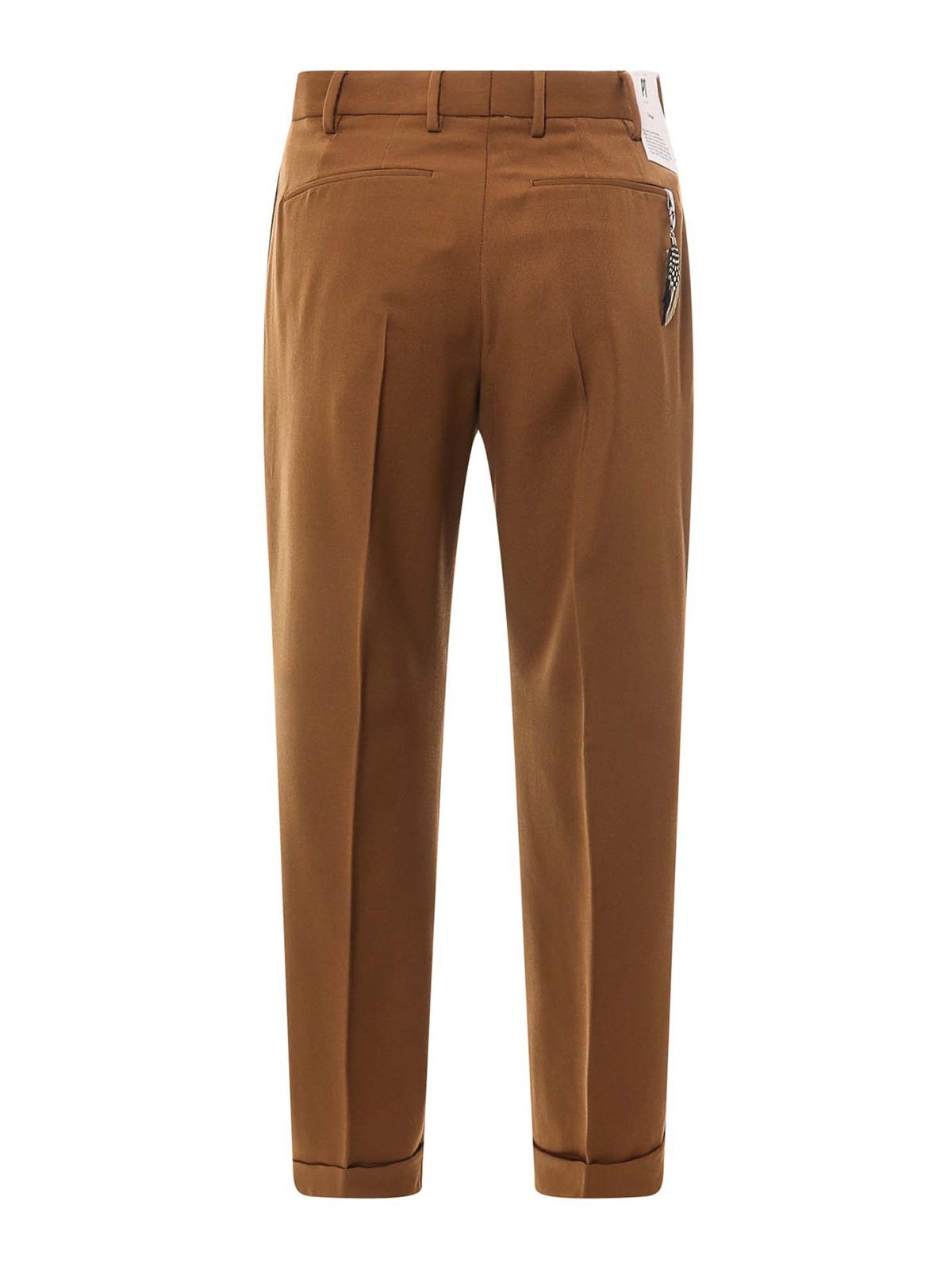 Shop Pt Torino Edge Super 100 S Virgin Wool Trouser In Brown