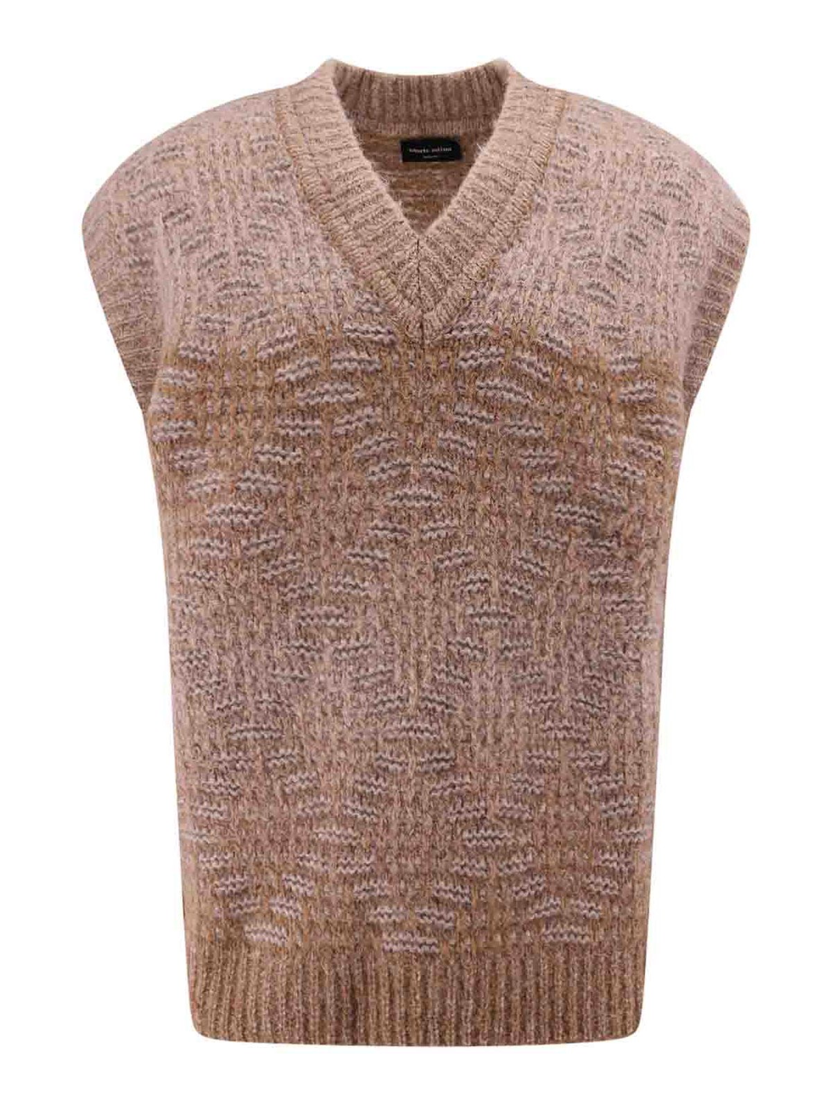 Roberto Collina Alpaca Blend Waistcoat With All-over Embroideries In Beige