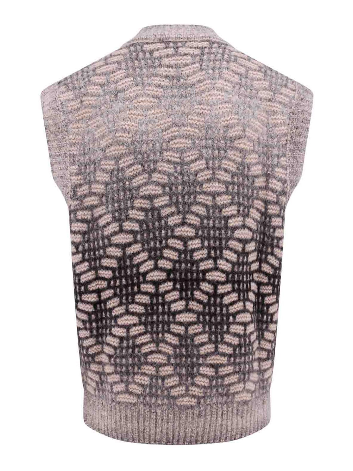 Shop Roberto Collina Alpaca Blend Vest With All-over Embroideries In Grey