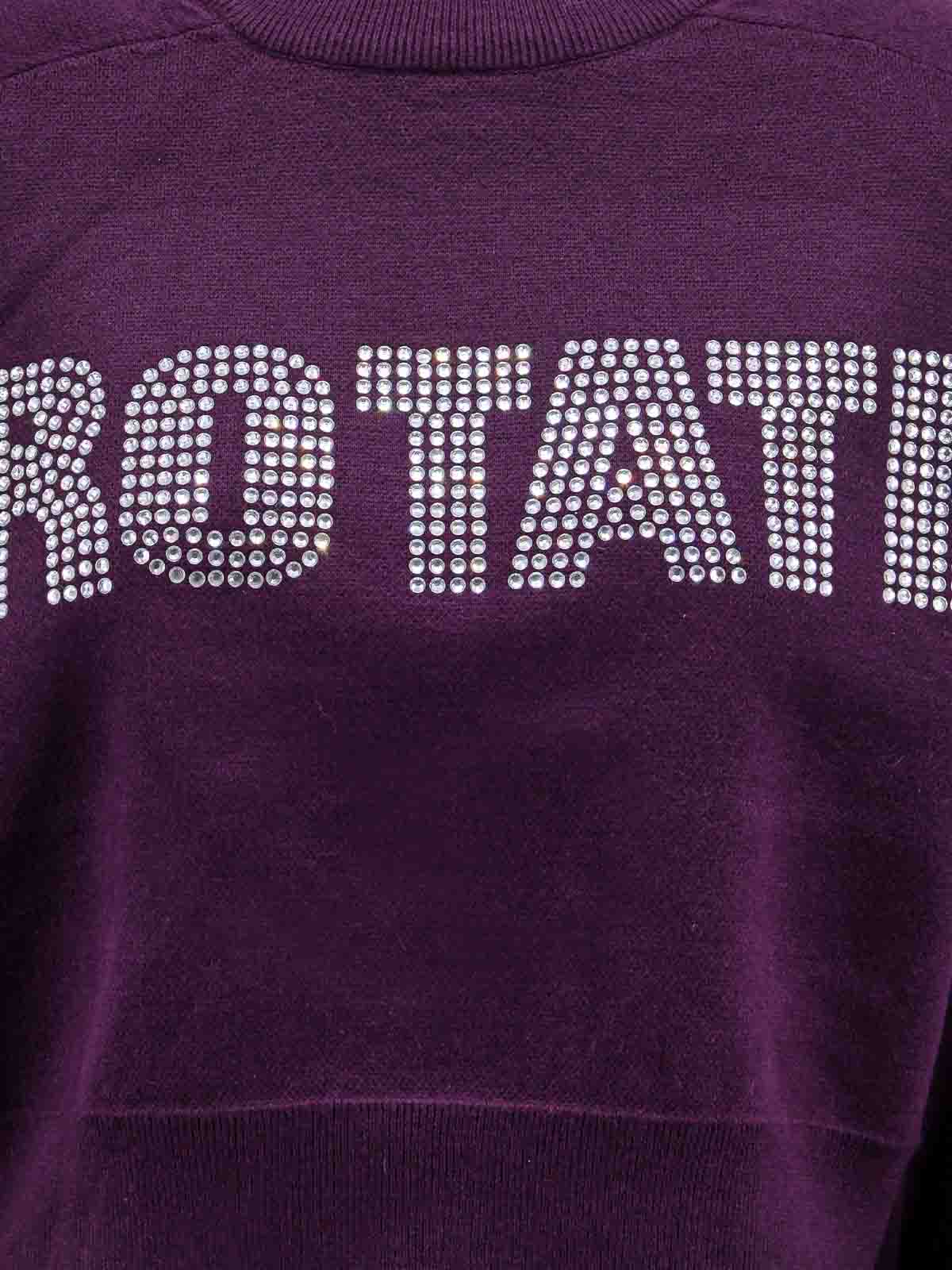 Shop Rotate Birger Christensen Organic Cotton Sweater With Logo In Purple
