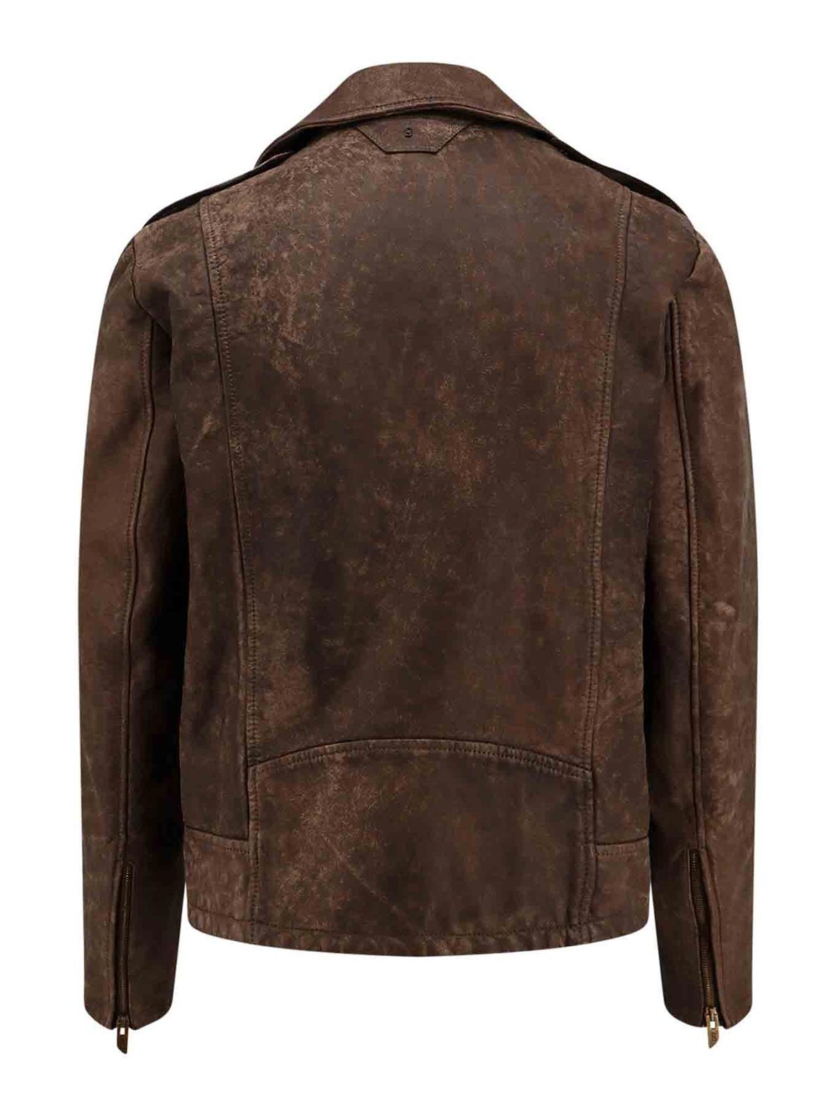 Shop Salvatore Santoro Leather Jacket With Vintage Effect In Brown