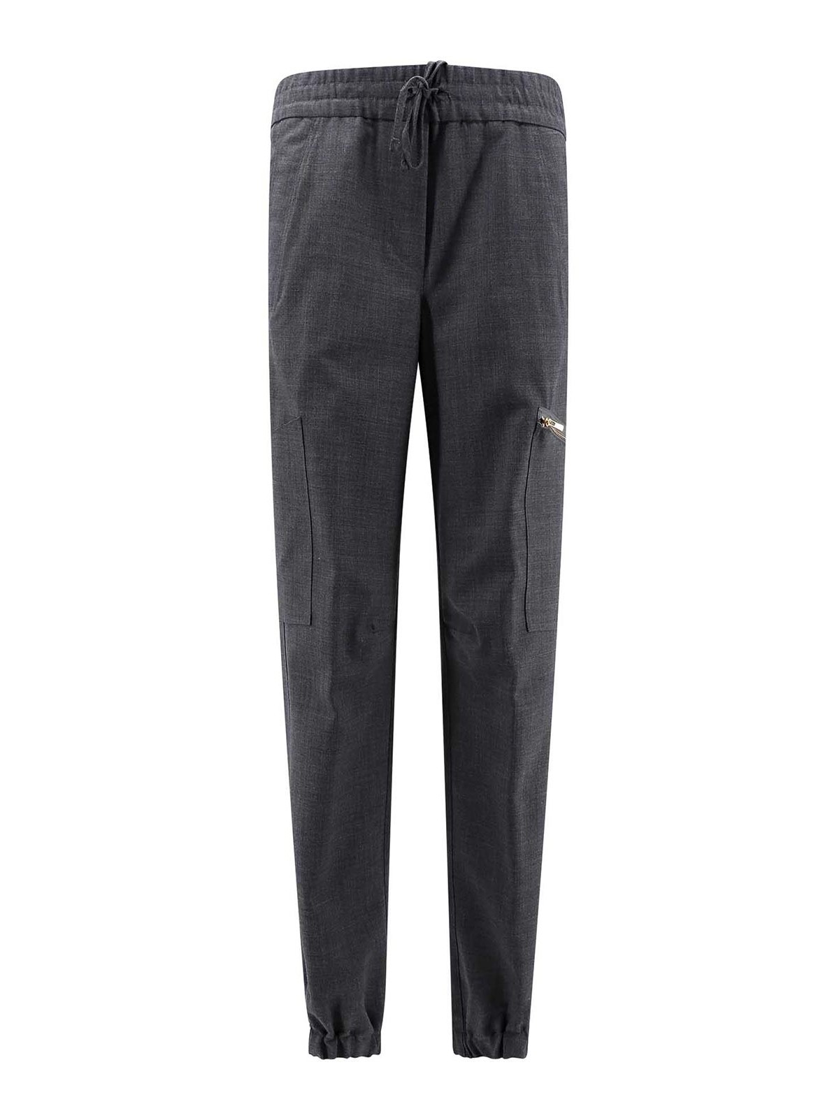 Semicouture Virgin Wool Blend Trouser In Grey