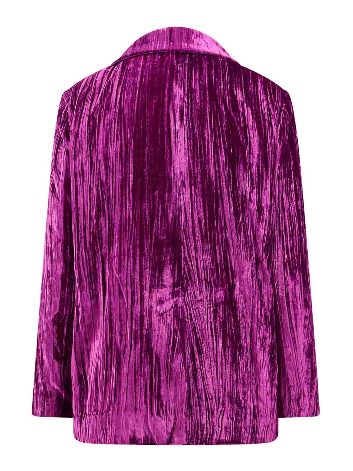 Shop Sleep No More Cloqu Velvet Pajamas Blazer In Púrpura