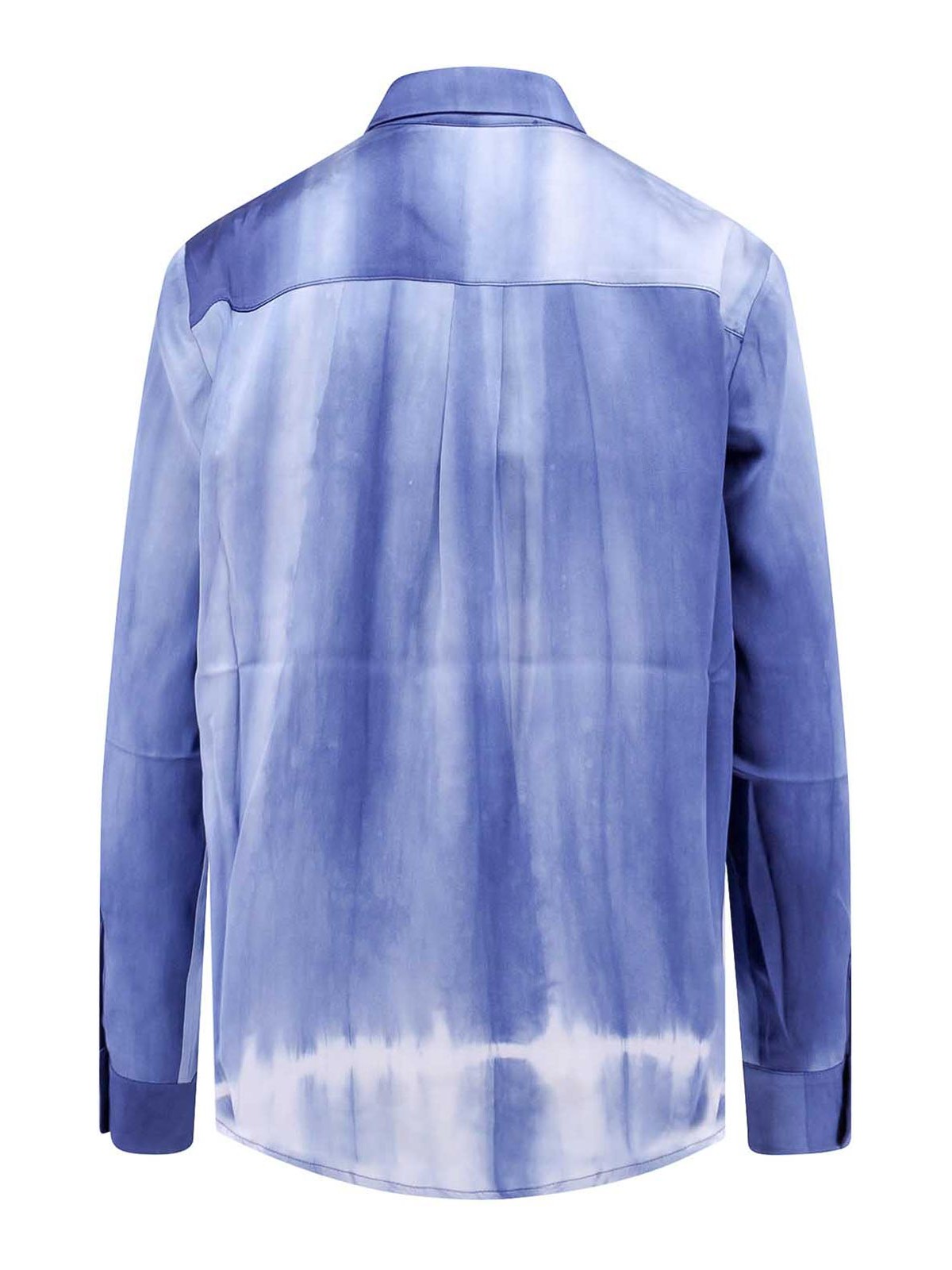 Shop Sleep No More Silk Pajamas Shirt In Azul