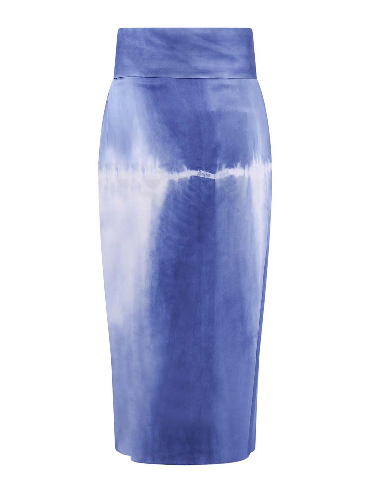 Shop Sleep No More Printed Silk Skirt In Blue