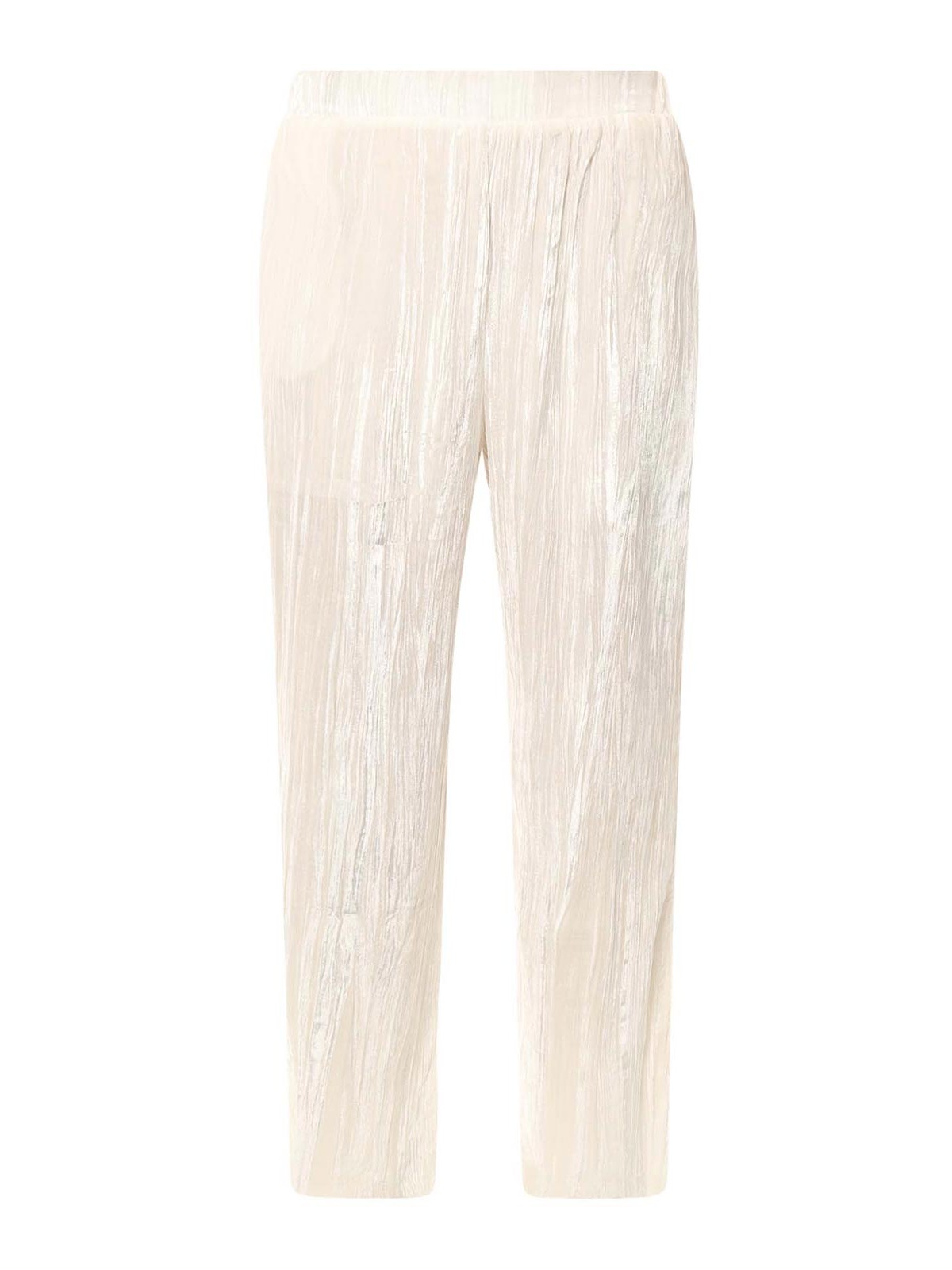 Shop Sleep No More Cloqu Velvet Pajamas Trouser In White