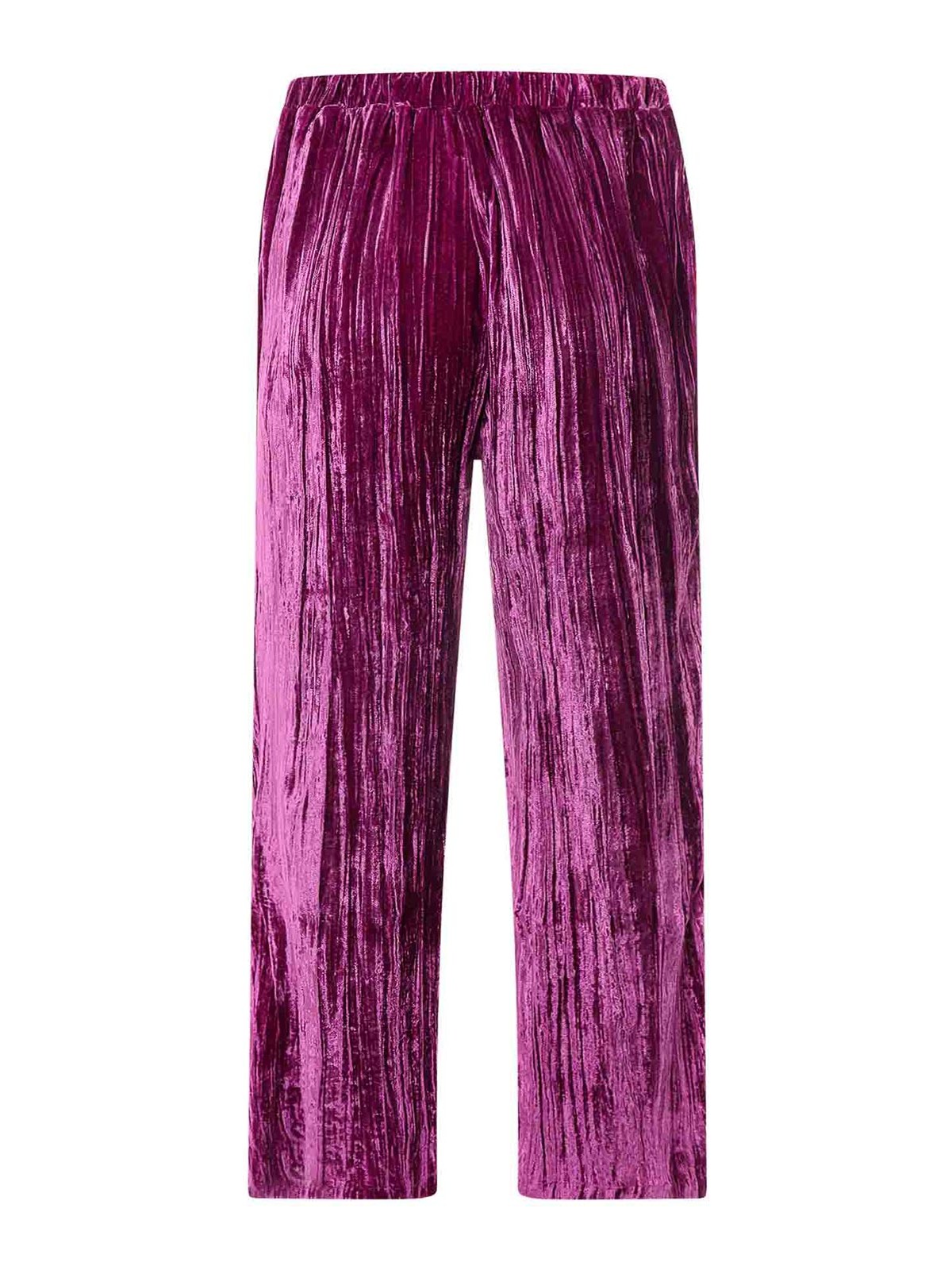 Shop Sleep No More Cloqu Velvet Pajamas Trouser In Purple