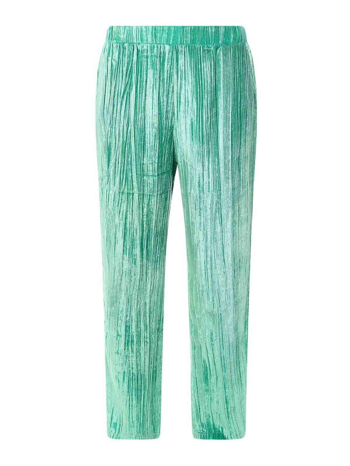 Shop Sleep No More Cloqu Velvet Pajamas Trouser In Verde