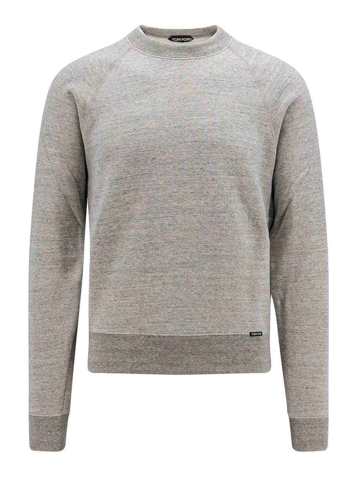 TOM FORD COTTON SWEATSHIRT WITH LOGOED LABEL