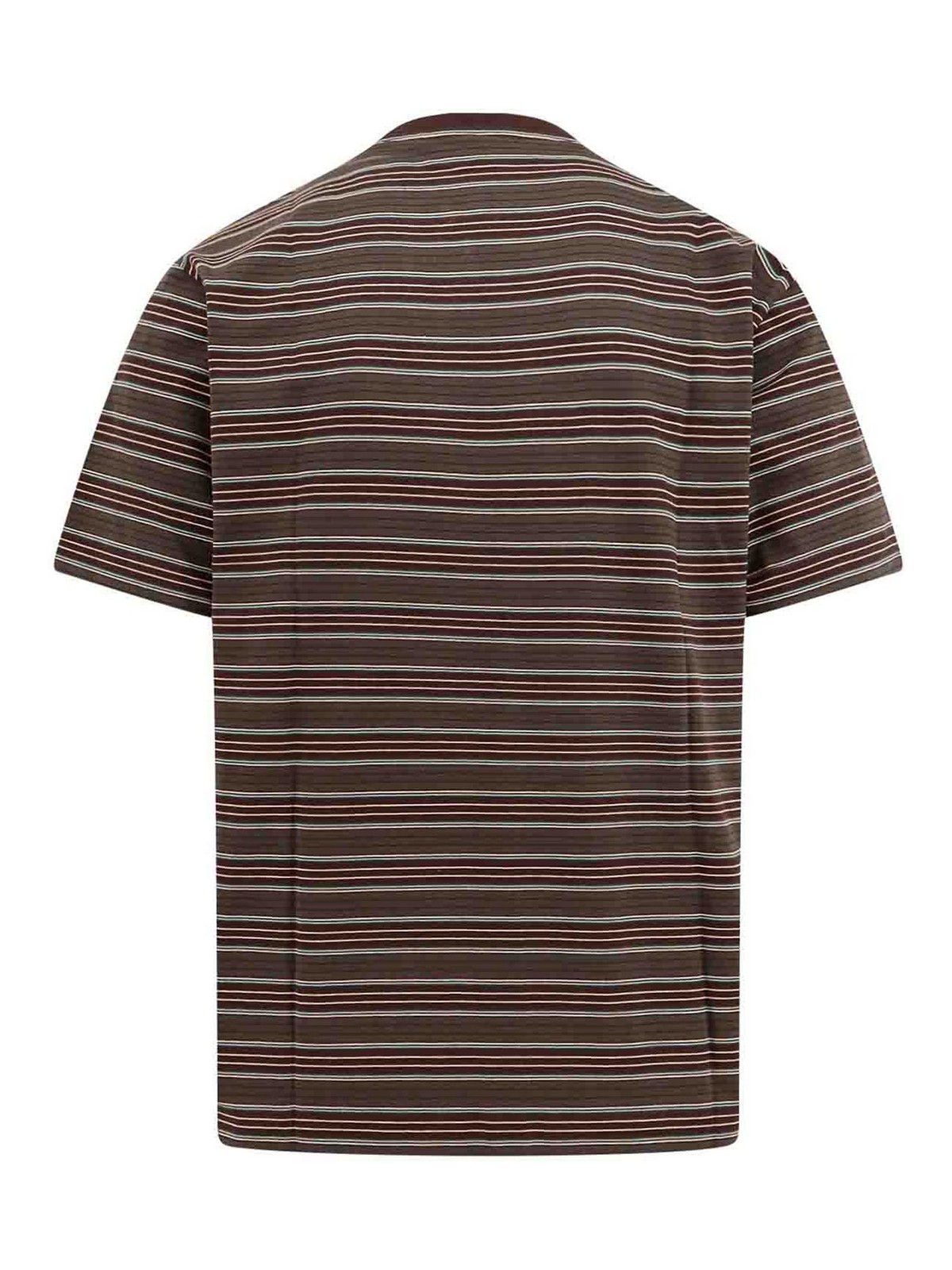 Shop Etudes Studio Biologic Cotton T-shirt With Striped Motif In Brown
