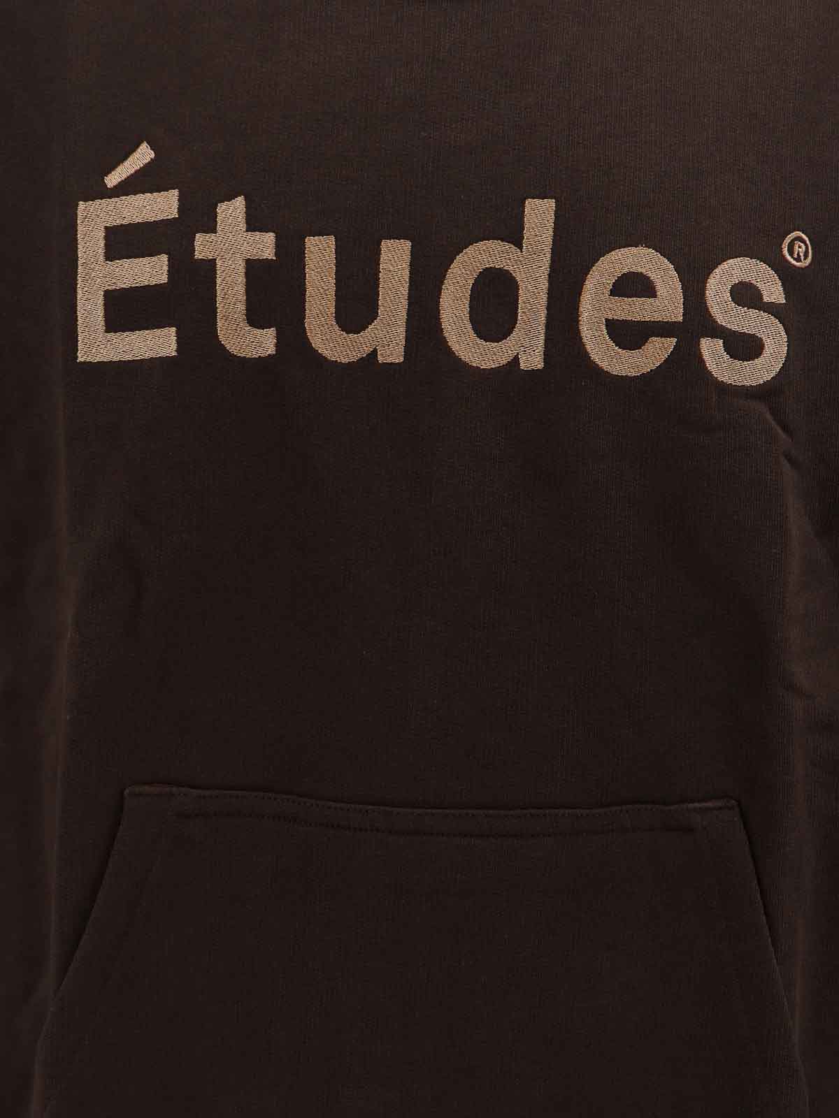 Shop Etudes Studio Organic Cotton Sweatshirt With Frontal Logo In Brown