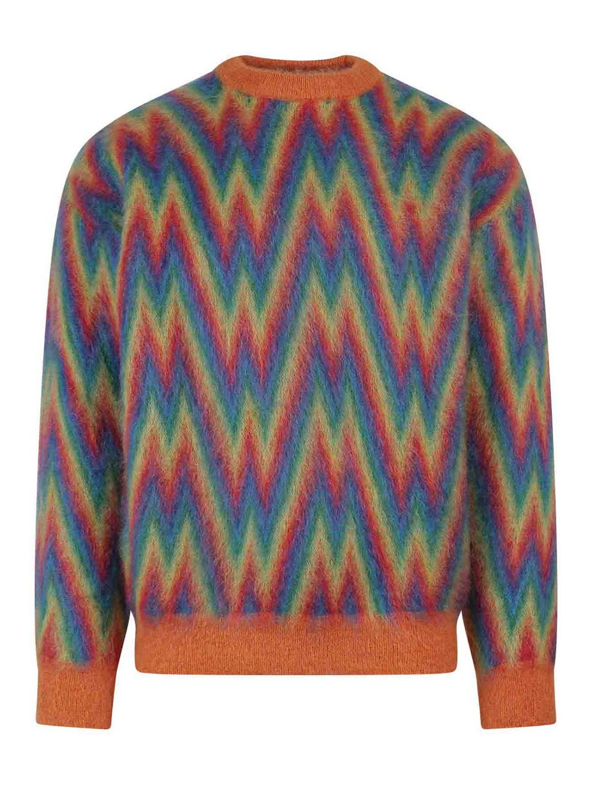 Shop Roberto Collina Mohair Blend Sweater With Multicolor Motif