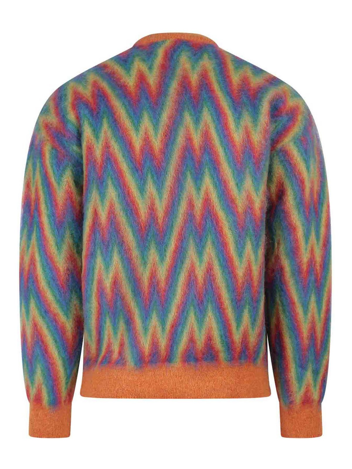 Shop Roberto Collina Mohair Blend Sweater With Multicolor Motif