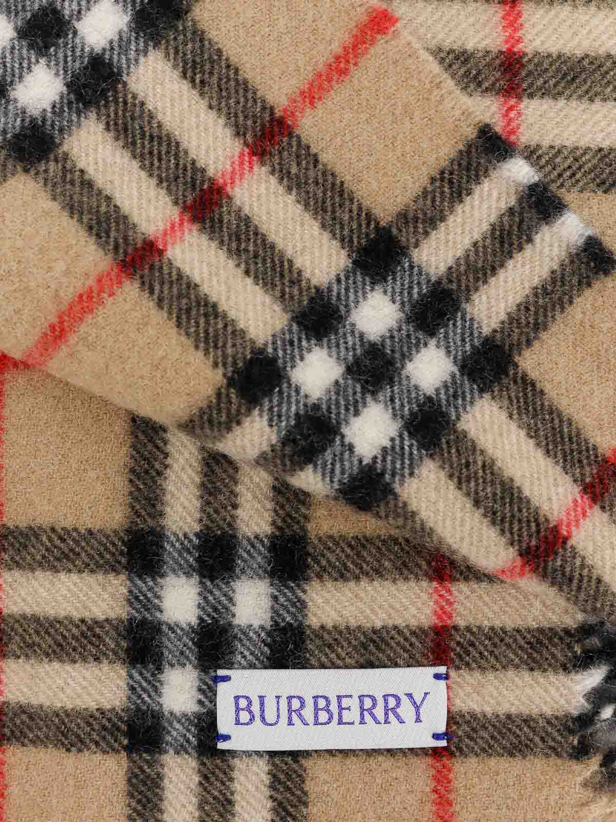 Shop Burberry Cashmere Scarf In Beige