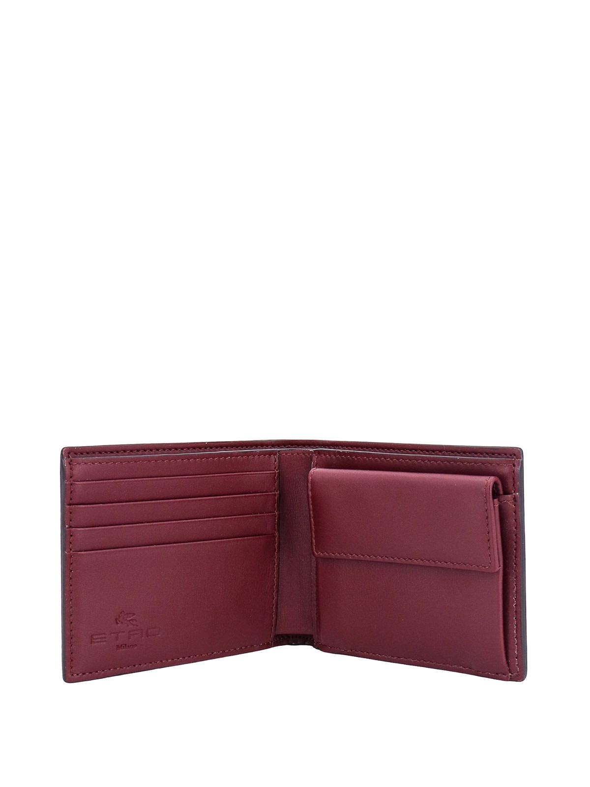 Shop Etro Pailsey Fabric Wallet With  Cube Logo In Brown