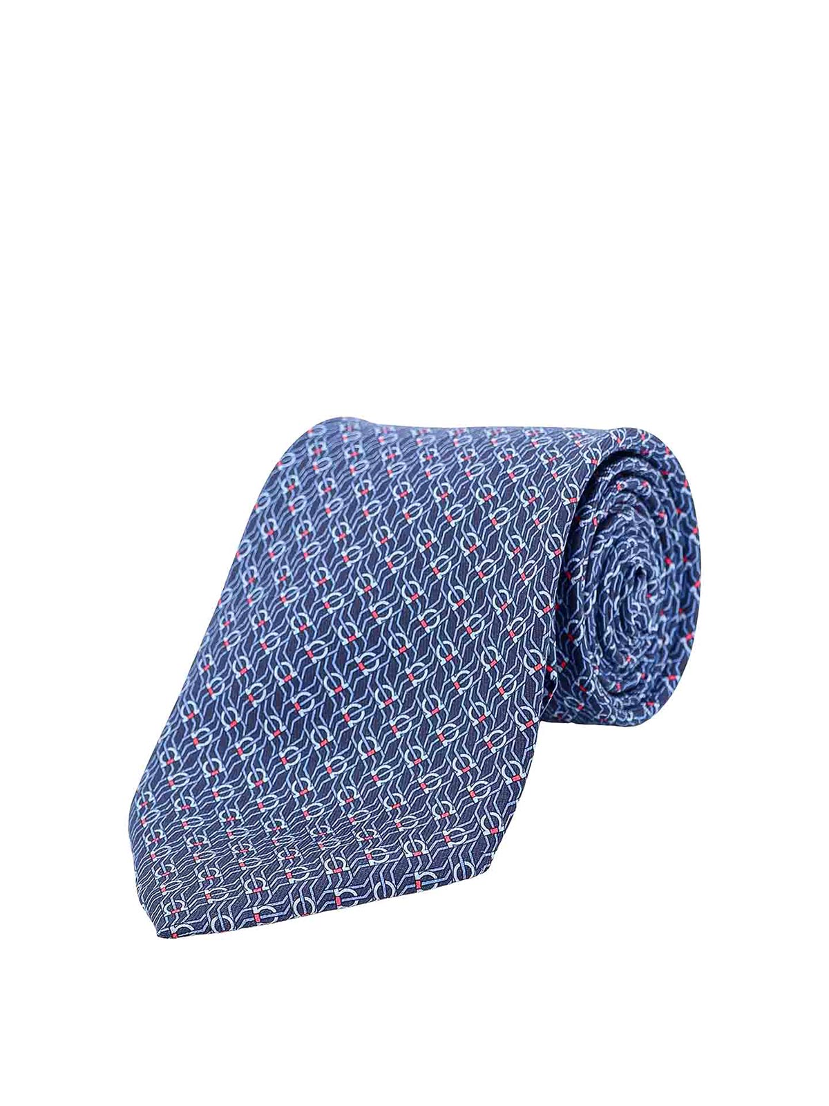 Shop Ferragamo Silk Tie In Blue