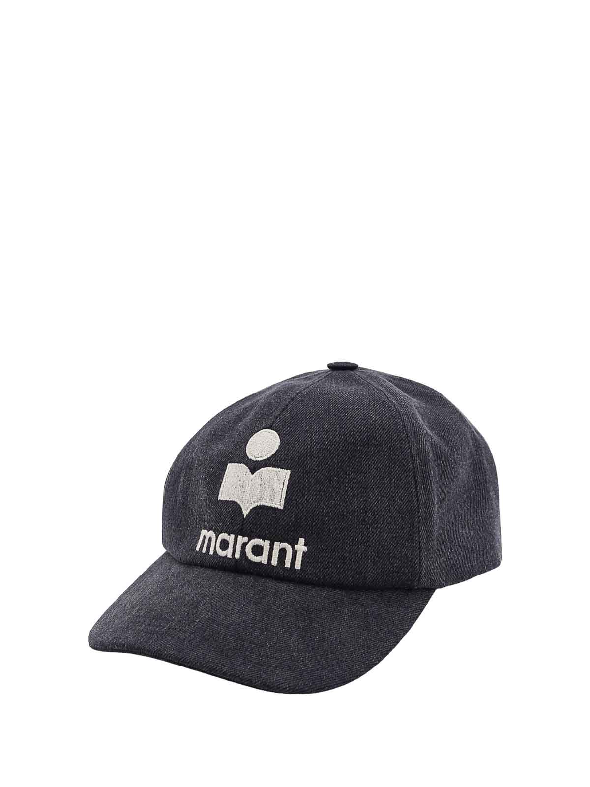 Shop Isabel Marant Cotton Hat In Grey