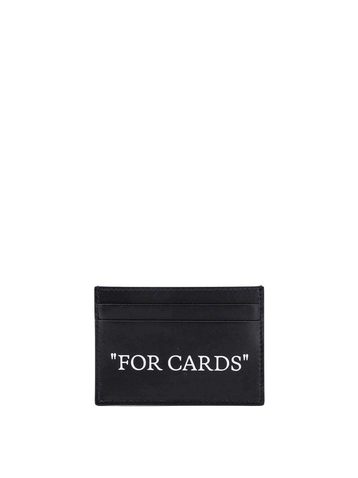 Shop Off-white Leather Card Holder In Black