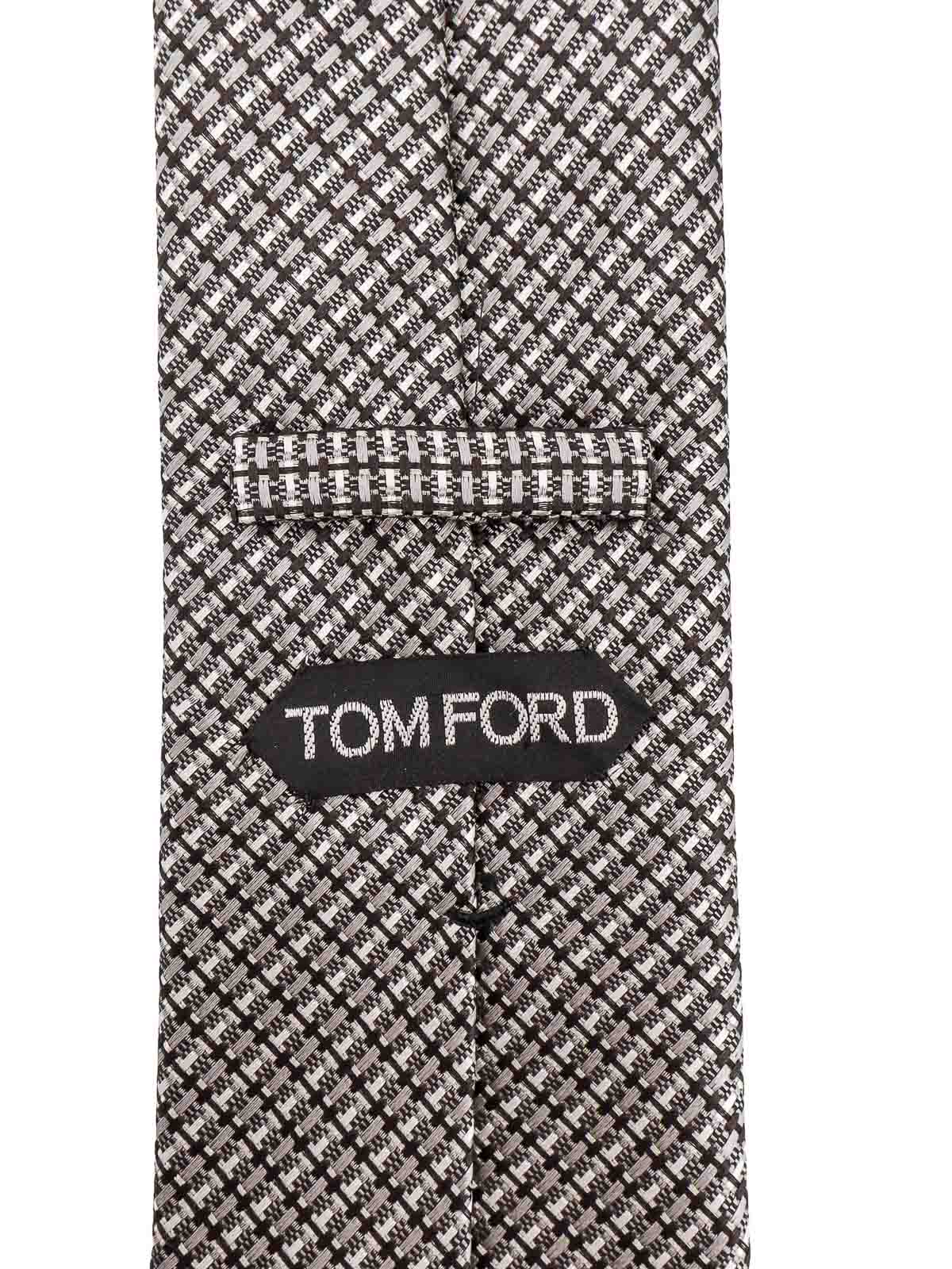 Shop Tom Ford Silk Tie In Grey