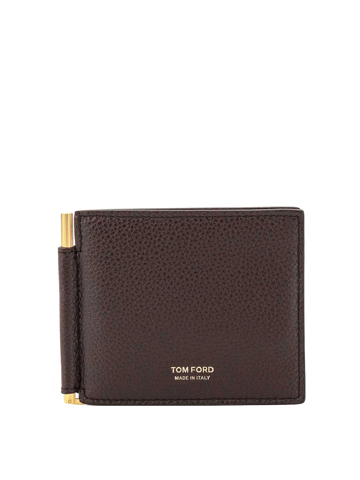 Tom Ford Leather Card Holder In Brown