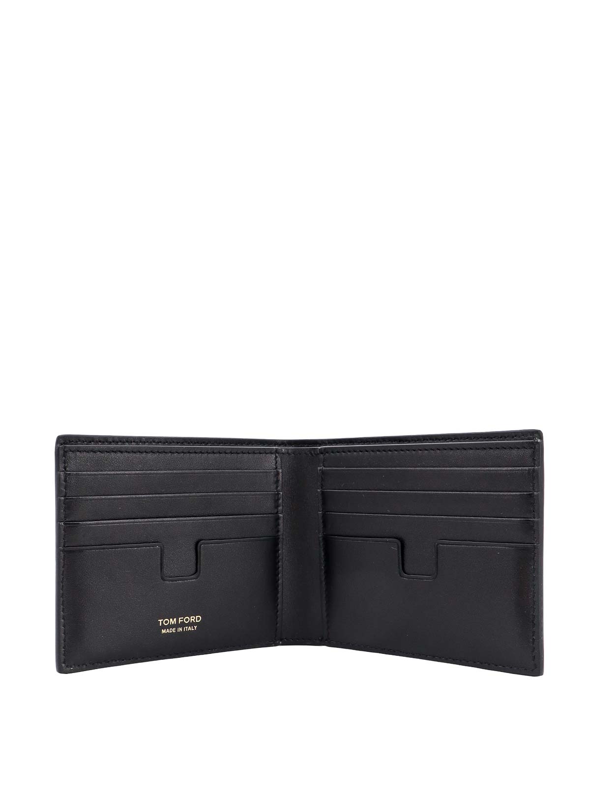Shop Tom Ford Leather Wallet With Croco Print In Black