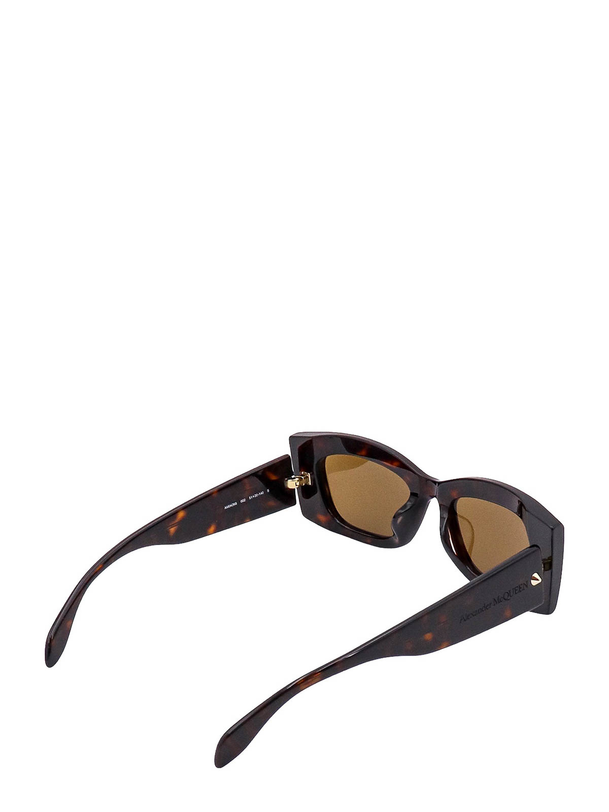 Shop Alexander Mcqueen Acetate Sunglasses In Brown