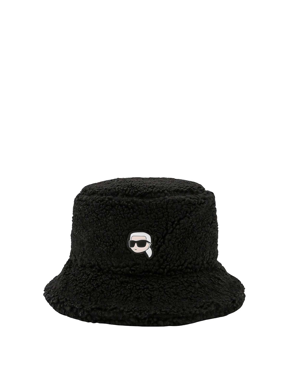 Shop Karl Lagerfeld Teddy Fabric Hat In Black