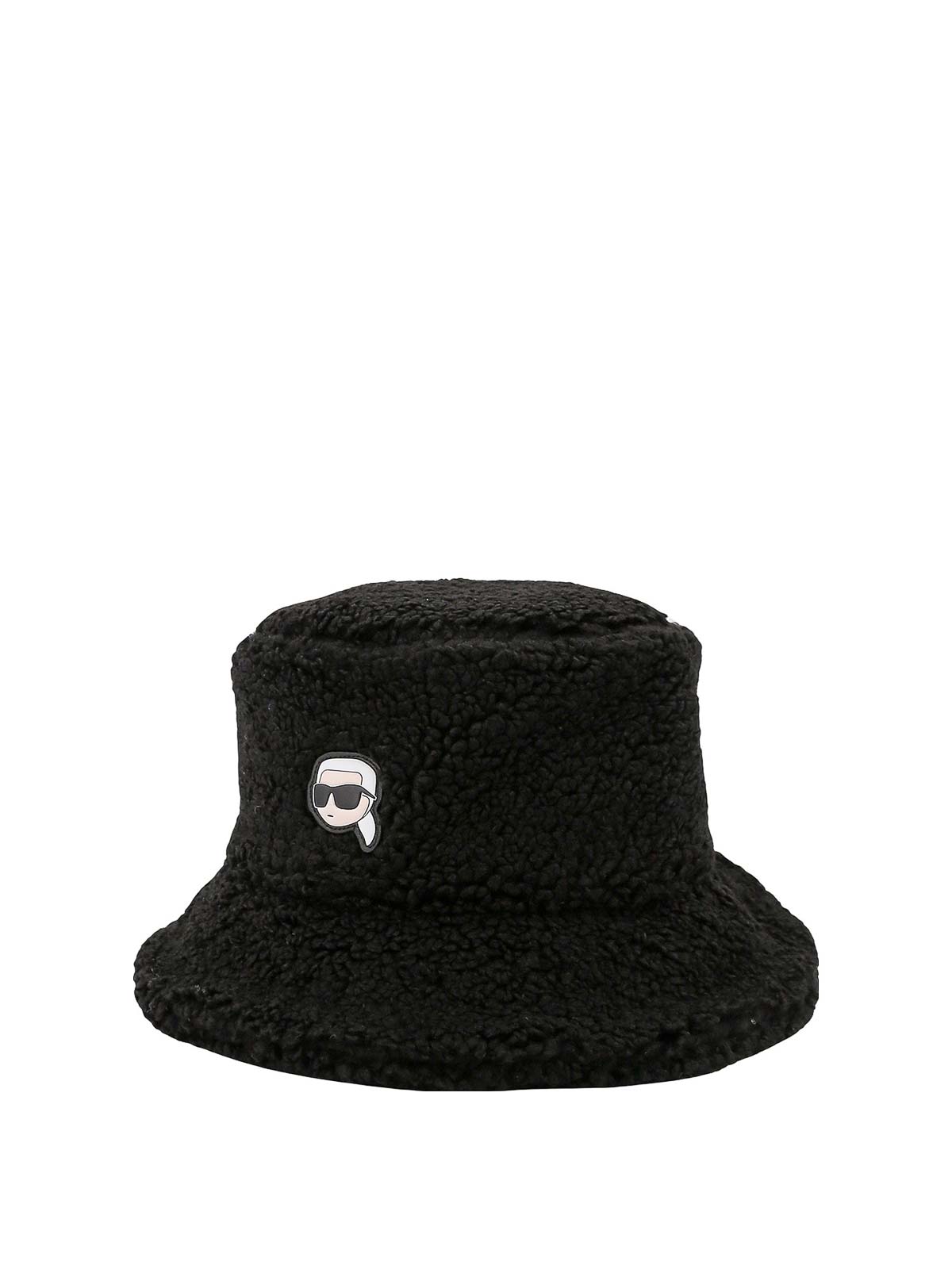 Shop Karl Lagerfeld Teddy Fabric Hat In Black
