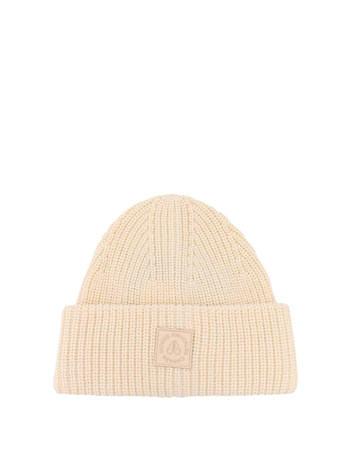 Moose Knuckles Hat With Logo Patch In White