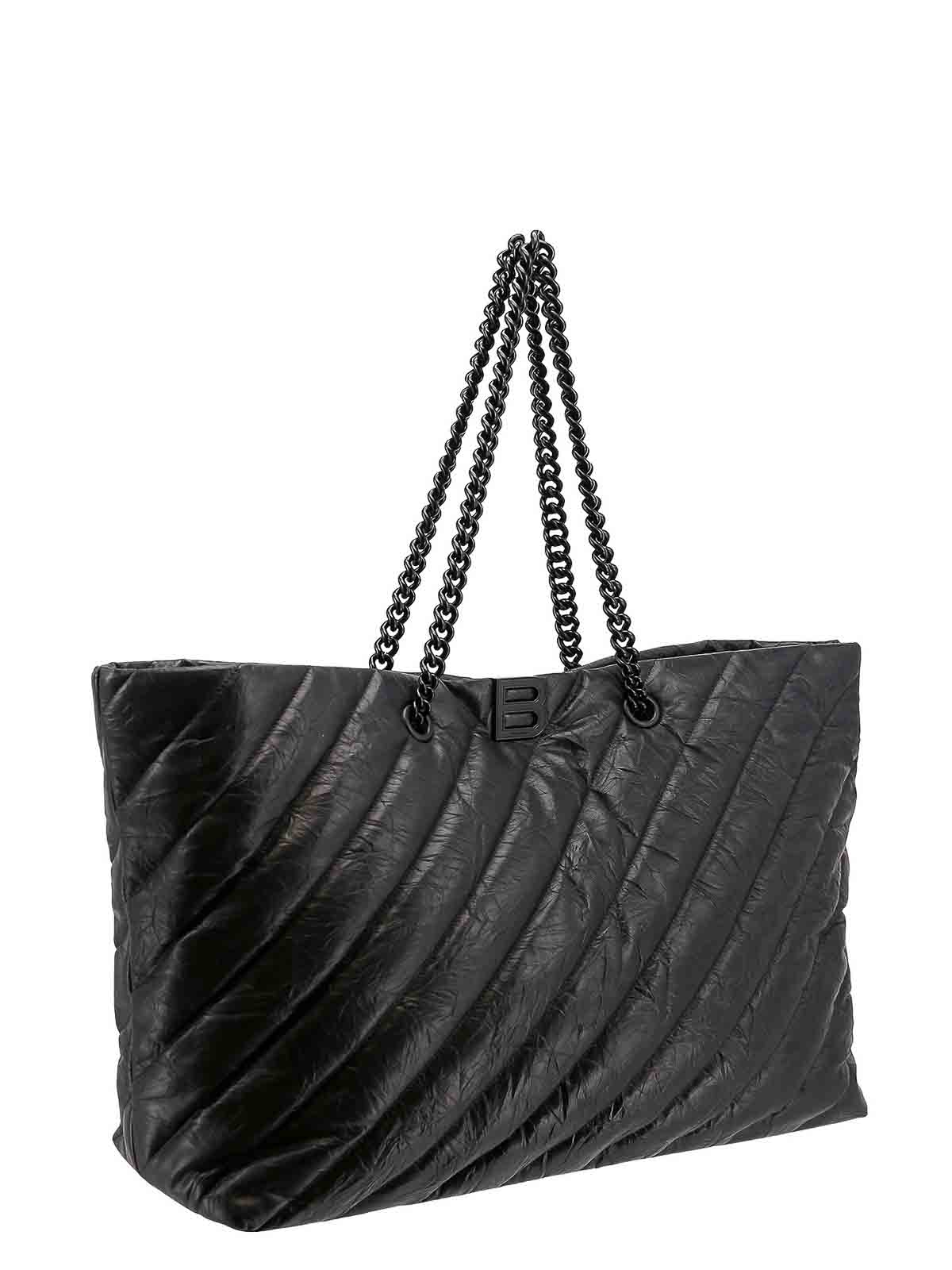 Shop Balenciaga Quilted Leather Shoulder Bag Monogram In Negro