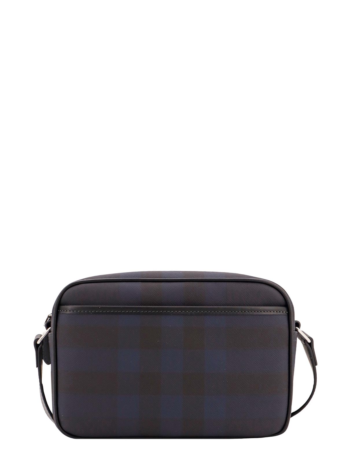 Shop Burberry Shoulder Bag With  Check Motif In Blue