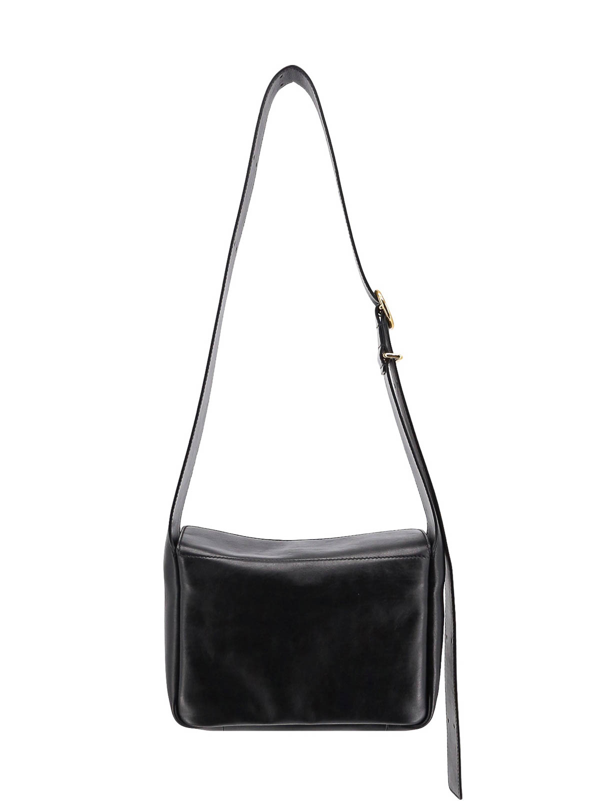 Jil Sander Leather shoulder bag with logo print