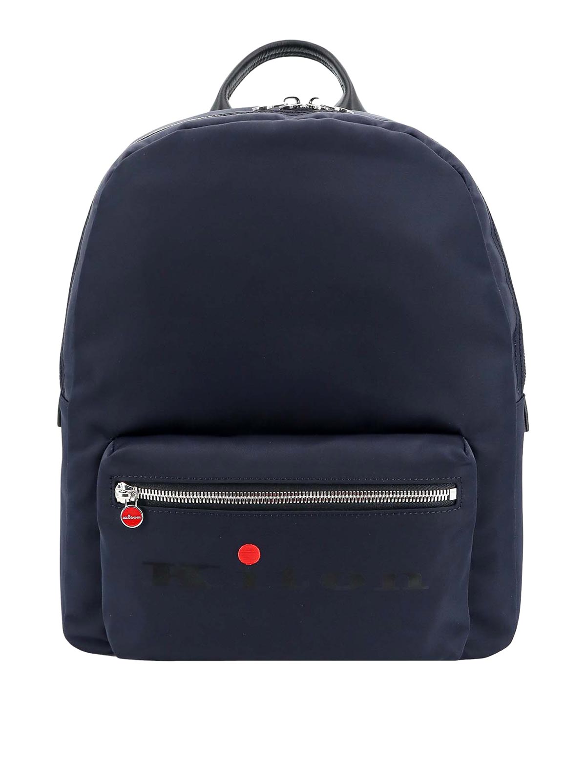 Kiton Logo-print Leather-trimmed Shell Backpack In Azul