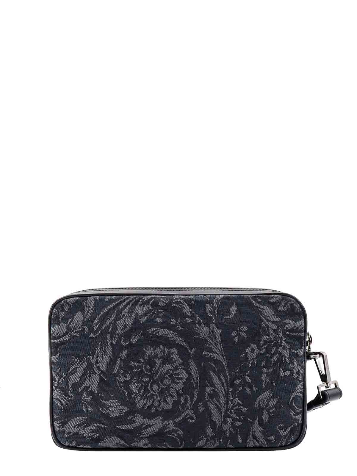 Versace★素敵！Fabric Barocco Jacquard Light Brown Pouch Versace Fabric Barocco Jacquard Light Brown Beauty Pouch