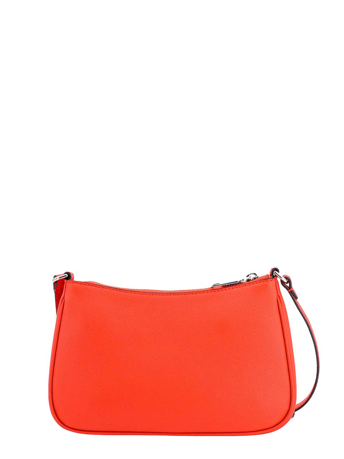 Shop Karl Lagerfeld Leather Shoulder Bag With Frontal Metal Logo In Orange