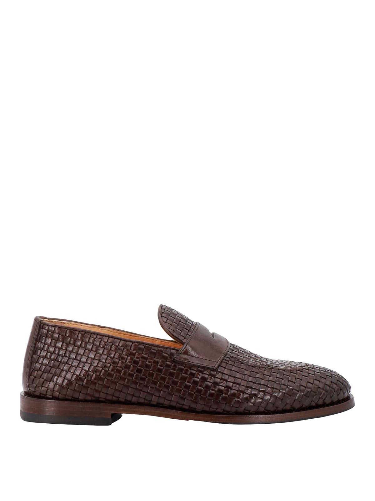 Shop Brunello Cucinelli Braided Leather Loafer In Brown