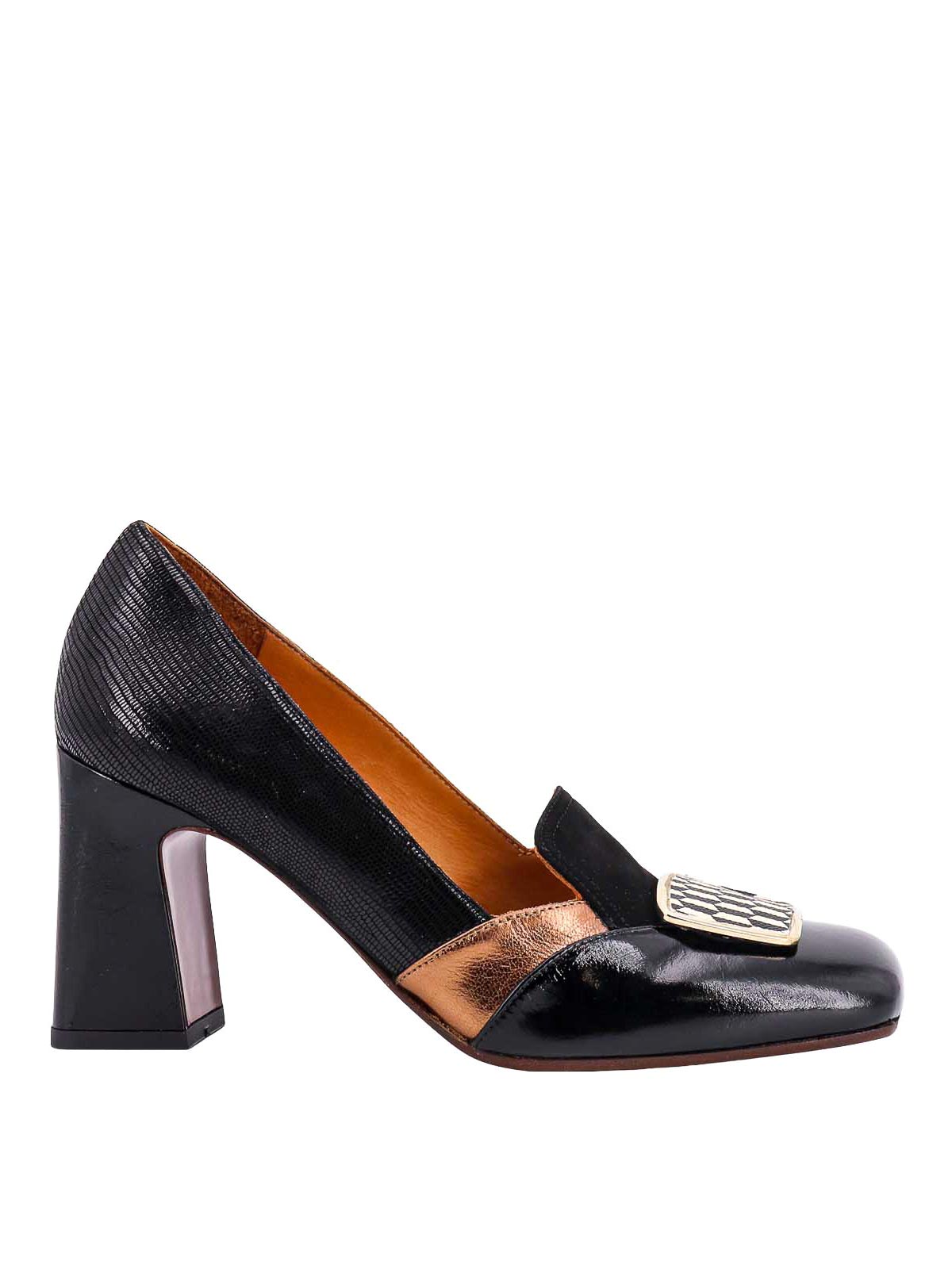 Escarpins Chie Mihara - Toile Noire, Cuir écru Et Daim Vert Anis, Talon Aiguille, Pointure 40, Occasion