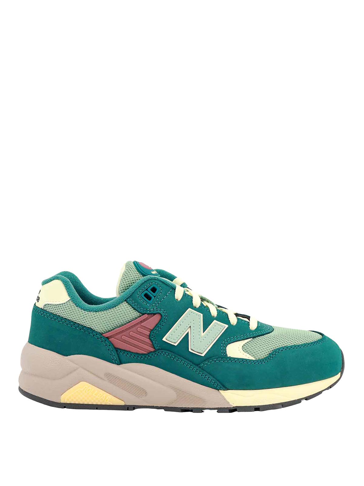 Shop New Balance Suede And Mesh Sneakers In Green