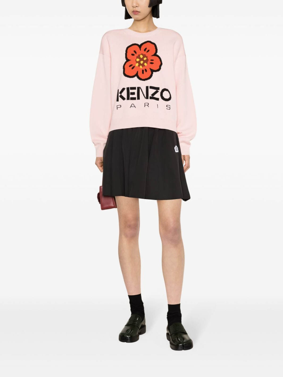 Shop Kenzo Boke Flower Cotton Crewneck In Color Carne Y Neutral