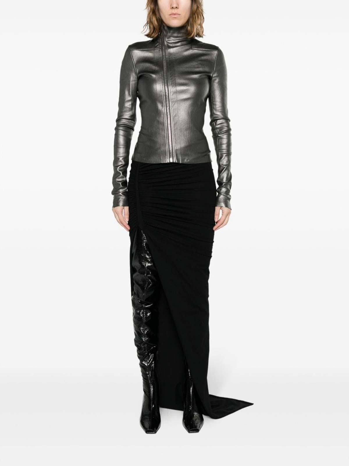 Shop Rick Owens High-waisted Asymmetric Skirt In Black