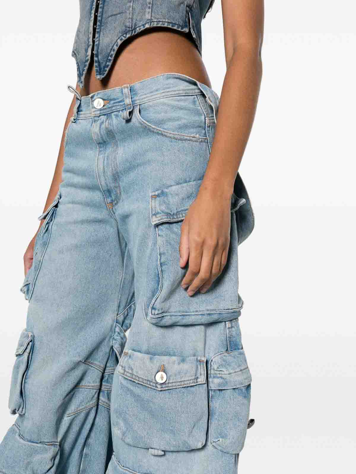 Shop Attico Cargo Denim Jeans - Runway