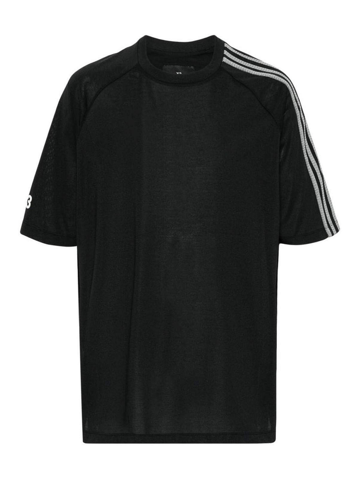 Y-3 Logo Cotton Blend T-shirt In Black
