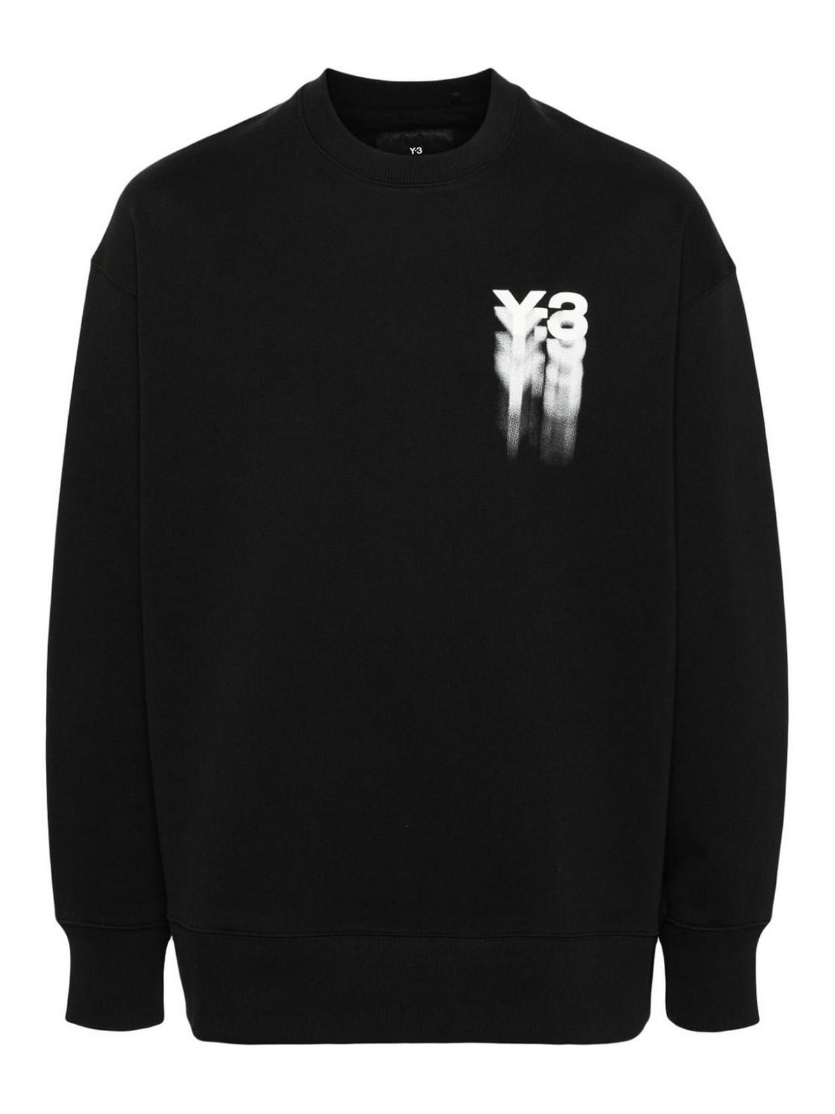 Shop Y-3 Logo Organic Cotton Sweatshirt In Negro