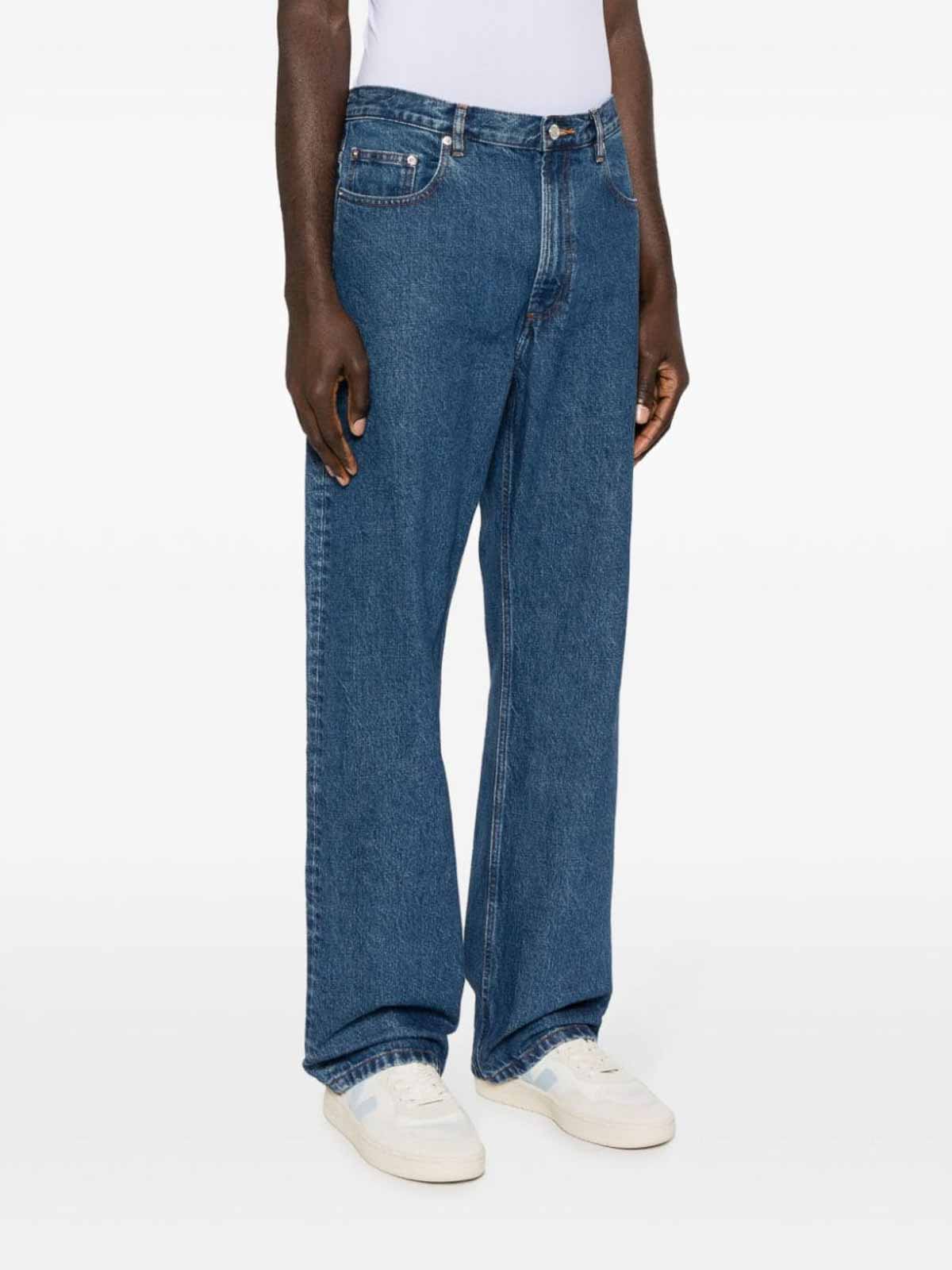 Shop Apc Relaxed Fit Denim Jeans In Blue