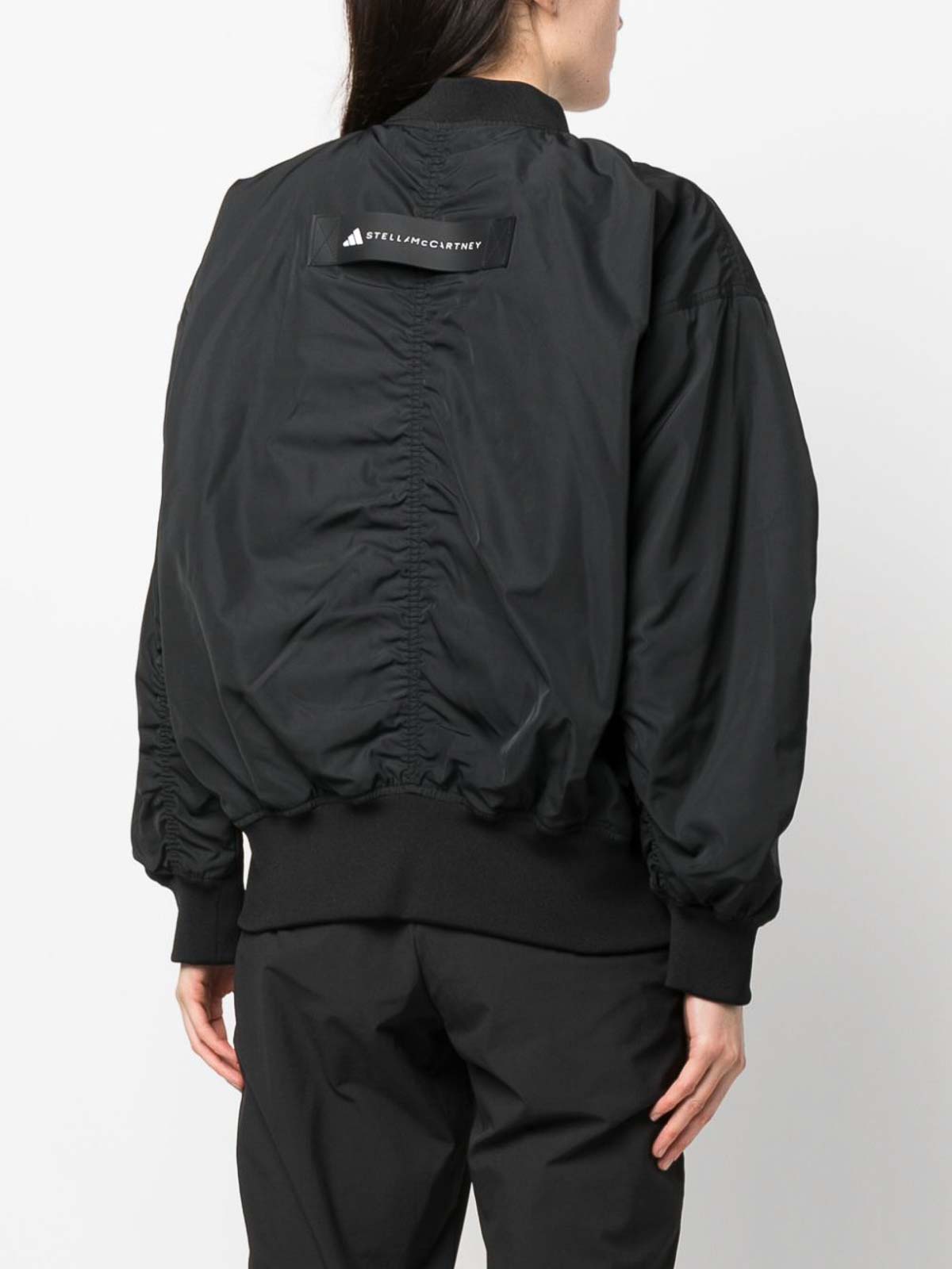 Shop Adidas By Stella Mccartney Logo Lightweight Bomber Jacket In Negro