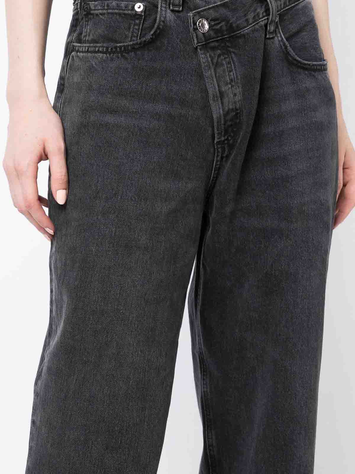 Shop Agolde Crossover Straight-leg Jeans In Black