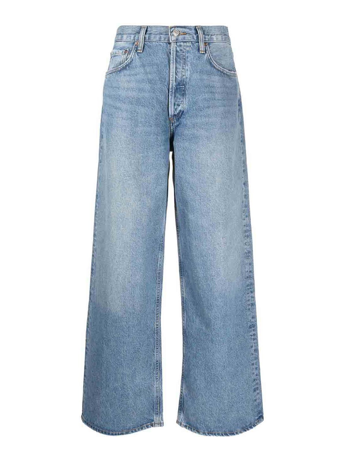 Agolde Low Slung Baggy Organic Cotton Jeans In Azul